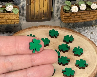 Miniature Shamrock, Three Leaf Clover, wooden laser cut craft supplies, St. Patrick's Day Clover, miniature shamrocks, mini shamrock cutout