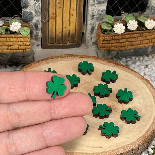 Miniature Shamrock, Three Leaf Clover, wooden laser cut craft supplies, St. Patrick's Day Clover, miniature shamrocks, mini shamrock cutout