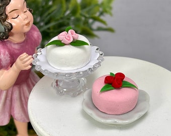 Miniature Cake, Mini Cake Stand Fairy Garden Cake, miniature garden accessories, dollhouse, Valentine's miniatures, miniature cake, cute i