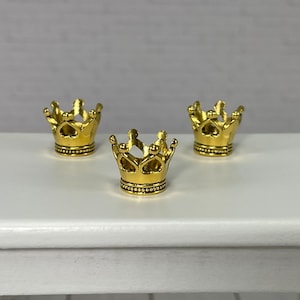 Miniature Crown, fairy garden accessories, craft supply, dollhouse miniatures, gold tone, jewelry supply, crown pendant, craft supplies