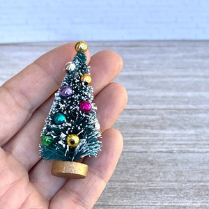 Miniature Christmas Tree, Tiny Christmas, Fairy Garden accessories supply, sisal bottle brush vintage style tree, Dollhouse decorations