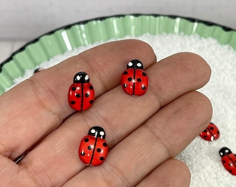 Fairy Garden Miniature Lady Bug Cabochon, Flat Back Ladybug, Scrapbook accessories, accessory, bugs, ladybug cabochon, terrarium supply