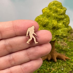 Tiny Bigfoot, Micro Miniature Bigfoot, Wooden cutout laser shapes, DIY craft supply, Miniature Sasquatch 3/4" tall x 7/16" wide x 1/8" thick