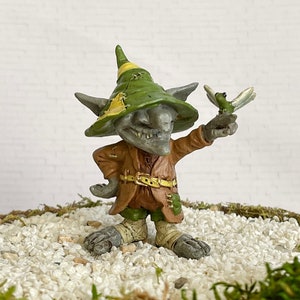 Fairy Garden Miniatures Troll Figurine Remy, fairy garden accessories, Halloween, miniature dragonfly