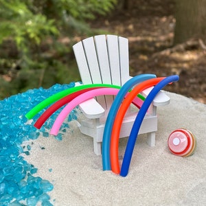 Fairy Garden Beach Miniatures, Pool Noodle, beach garden accessories, dollhouse miniature, beach ball, Adirondack Chair