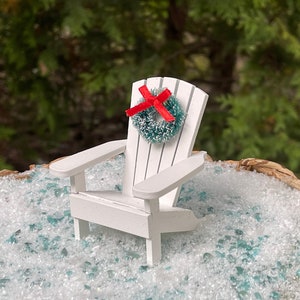 Miniature Adirondack Chair,  Handcrafted wooden Christmas Decoration, Miniature Adirondack chair with wreath, Christmas Adirondack Chair