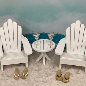 Wedding Cake Topper, Martini 'Glasses', Miniature Flip Flops, Wedding Cake Topper, Miniature Adirondack Chairs Table, SOLD SEPARATELY