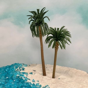 4.25"- 5.5" Tall Artificial Miniature Palm Tree, Plastic Palm Tree, Fairy Beach Garden Accessory, beach house miniatures, beach cake topper
