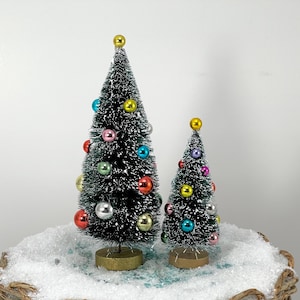 Miniature Christmas trees, Dollhouse tree, Fairy Garden Accessories, bottle brush vintage style trees ornaments, mini x-mas tree
