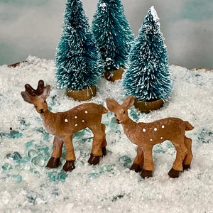 Miniature Reindeer Christmas miniatures, miniature deer, Christmas decoration, fairy garden accessories miniature Christmas Tree tiered tray