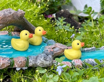 Miniature Rubber Duck, Craft Supply, Dollhouse Miniature Figurine, Micro Mini Ducky, Diorama Figure, Fairy Garden Accessories