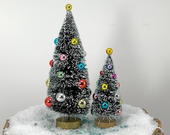 Miniature Christmas trees, Miniature Christmas tree, Fairy Garden Accessories, bottle brush vintage style trees ornaments, mini x-mas tree