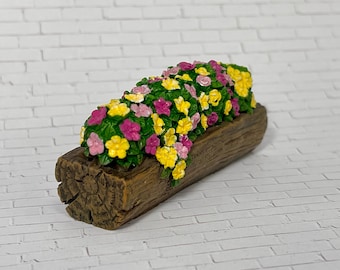 Miniature Flowers, Miniature Window Box, Fairy Garden Accessories, Mini flower box, Supplies, Outdoor Miniatures