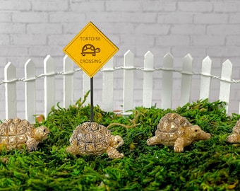 Miniature Tortoise, Fairy Garden Accessory, Miniature Turtle, Fairy Garden Accessories, Miniature Sign, Mini figurine, dollhouse miniature
