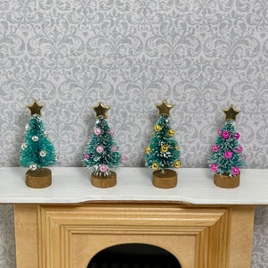 ONE Miniature Christmas Tree, Teeny Tiny Christmas tree, Fairy Garden accessories, Table Top Christmas Tree for Dollhouse, Miniature Xmas