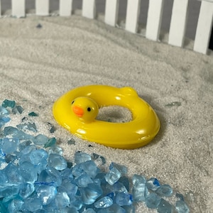 Miniature Float, Duck Floatie, Doll Accessory, Fairy Garden, Beach Coastal Cake Topper, Prop, craft supplies supply, terrarium, cupcake mini