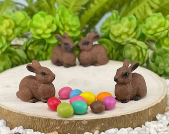 Miniature Easter Bunny, Miniature Bunnies, Miniature Easter Eggs, fairy garden accessories, dollhouse miniatures, craft supply, diorama mini