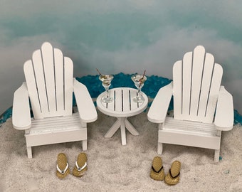 Wedding Cake Topper, Martini 'Glasses', Miniature Flip Flops, Wedding Cake Topper, Miniature Adirondack Chairs Table, SOLD SEPARATELY