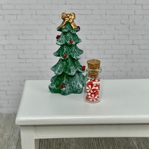 Miniature Christmas Tree, fairy garden accessories, tiered tray Decor, Christmas Dollhouse miniatures, Christmas Miniatures, fake candy