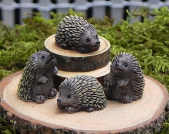 Fairy Garden accessories Miniature Hedgehog ONE  - terrarium supplies - miniature animals for diorama - craft supply - accessory
