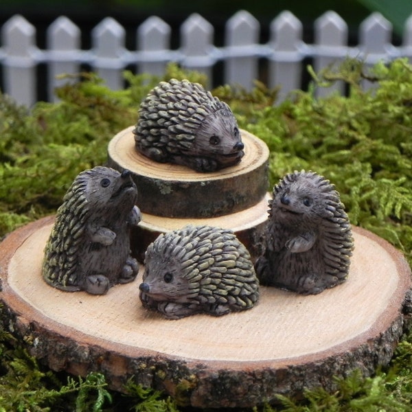 Fairy Garden accessories Miniature Hedgehog ONE  - terrarium supplies - miniature animals for diorama - craft supply - accessory