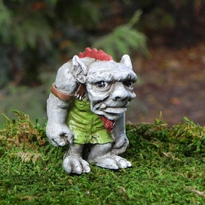 Miniature Troll Figurine Harley, miniature sign, fairy garden miniatures, fairy garden accessories