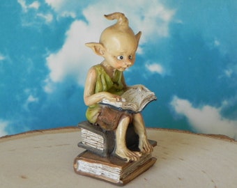 Miniature Fairy Garden accessories, Pixie Reading Book, accessory for miniature garden, terrarium supply, troll, elf