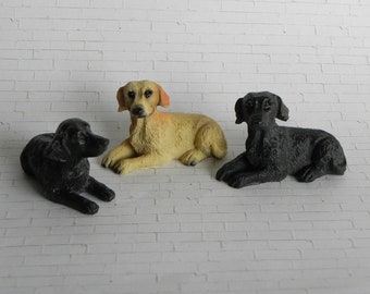 Black Labrador Dog Miniature Dollhouse Picture
