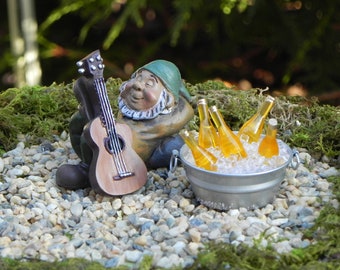 miniature gnome guitar tub of beer faux ice miniature garden sleeping gnome gnome garden accessories fairy garden accessory - Gnome Garden miniature gnome guitar tub of beer faux ice miniature garden sleeping gnome gnome garden accessories fairy garden accessory - Gnome Garden