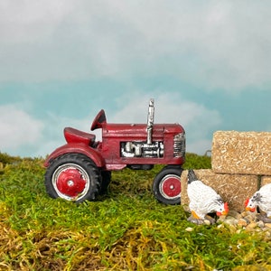 Miniature Tractor, Mini Hay Straw Bales, Chickens Hen, Fairy Garden Accessories, tiny gravel Farm miniatures, barn supplies terrarium supply