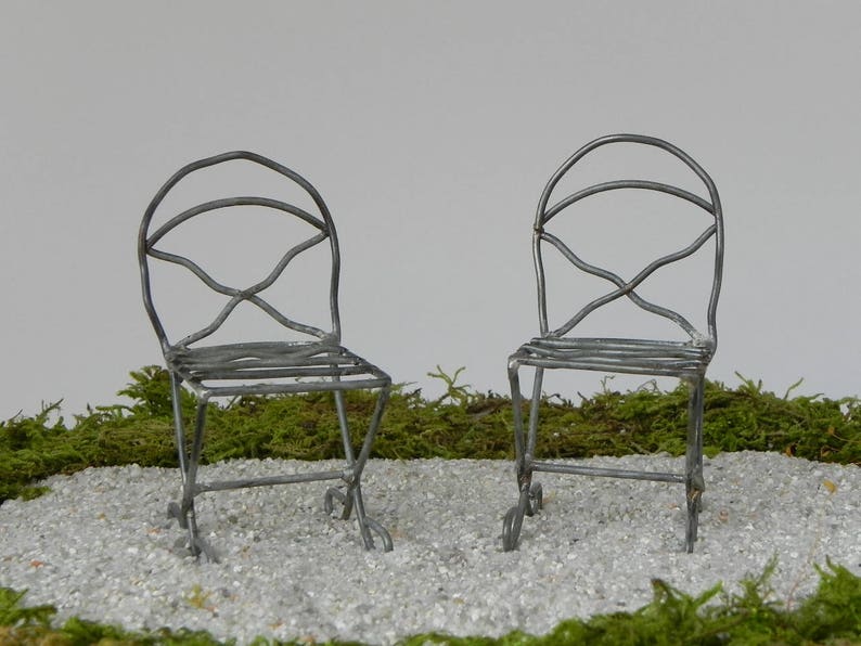 Fairy Garden Chair Miniature Wire Furniture Fairy Garden Etsy