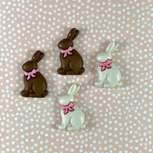 Miniature Easter Chocolate Bunny Made of Acrylic, Bunny Button ...
