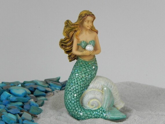 Fairy Garden Accessories Miniature Mermaid glitter tail | Etsy