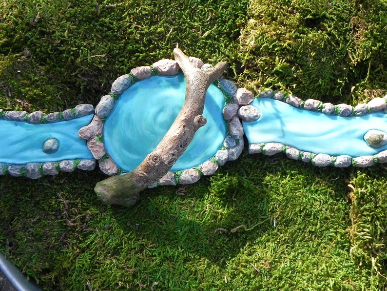 Fairy Garden Pond Log Bridge Miniature With Artificial Water Etsy