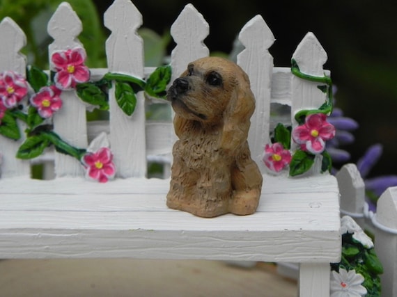 Miniature Dollhouse FAIRY GARDEN Accessories ~ Small Cocker Spaniel Dog ~ NEW 