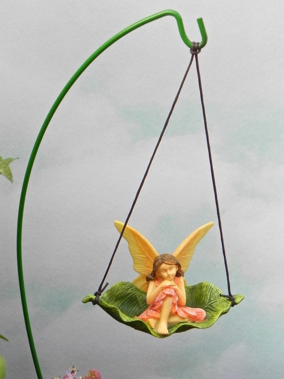 Fairy Garden Swing Leaf Leaf Swing With Fairy Figurine Fairy