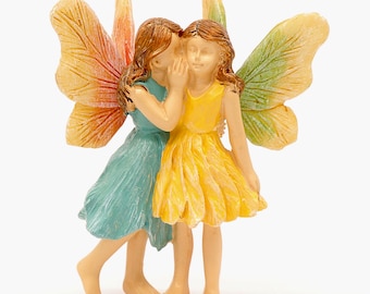 Sharing Secrets Fairies, Friends Fairies, Fairy Sisters, Fairy Garden Figurine, Fairy Garden Accessories, Miniature Fairy Figurine