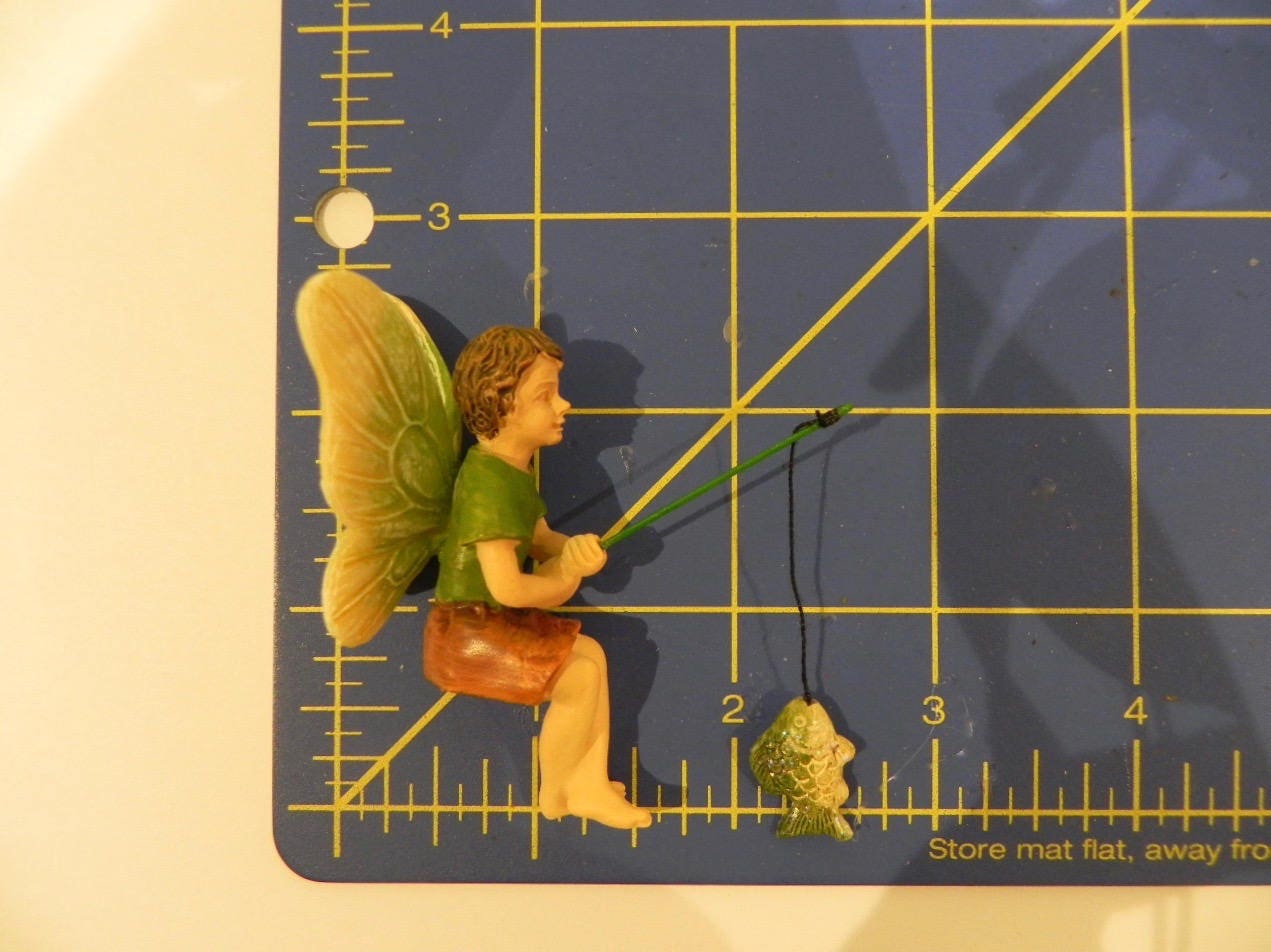 Fairy Garden Fishing Boy Fairy Figurine gone fishing fairy Etsy