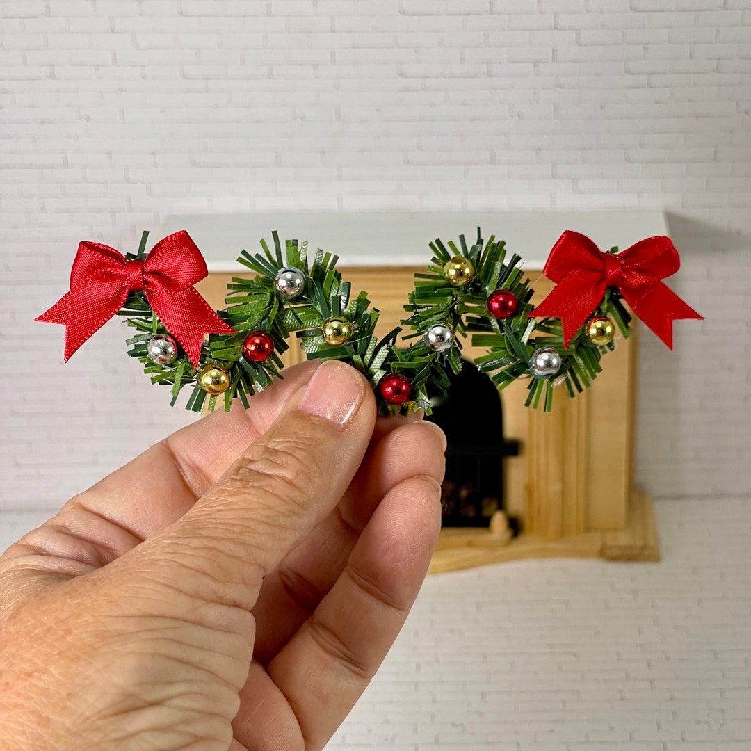 Dollhouse Christmas Garland 112 Scale, Xmas Decoration, Artificial