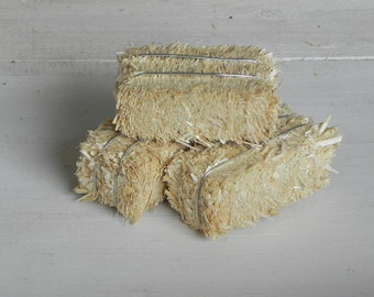 Mini Hay Bale Tiered Tray - straw - fairy garden - dollhouse accessory - fall halloween craft supply accessories Fall wedding DIY