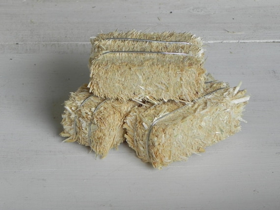 Mini Hay Bale Tiered Tray - straw - fairy garden - dollhouse accessory - fall halloween craft supply accessories Fall wedding DIY