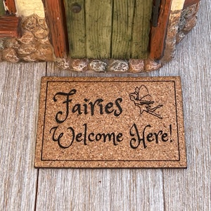 Miniature Door Mat cork rug, fairy garden accessories, Fairy Door Mat, miniature welcome mat, mini door mat, welcome mat for fairy cottage