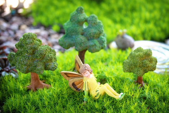 Miniature Dollhouse FAIRY GARDEN 6" Tall Green Trees Accessories 
