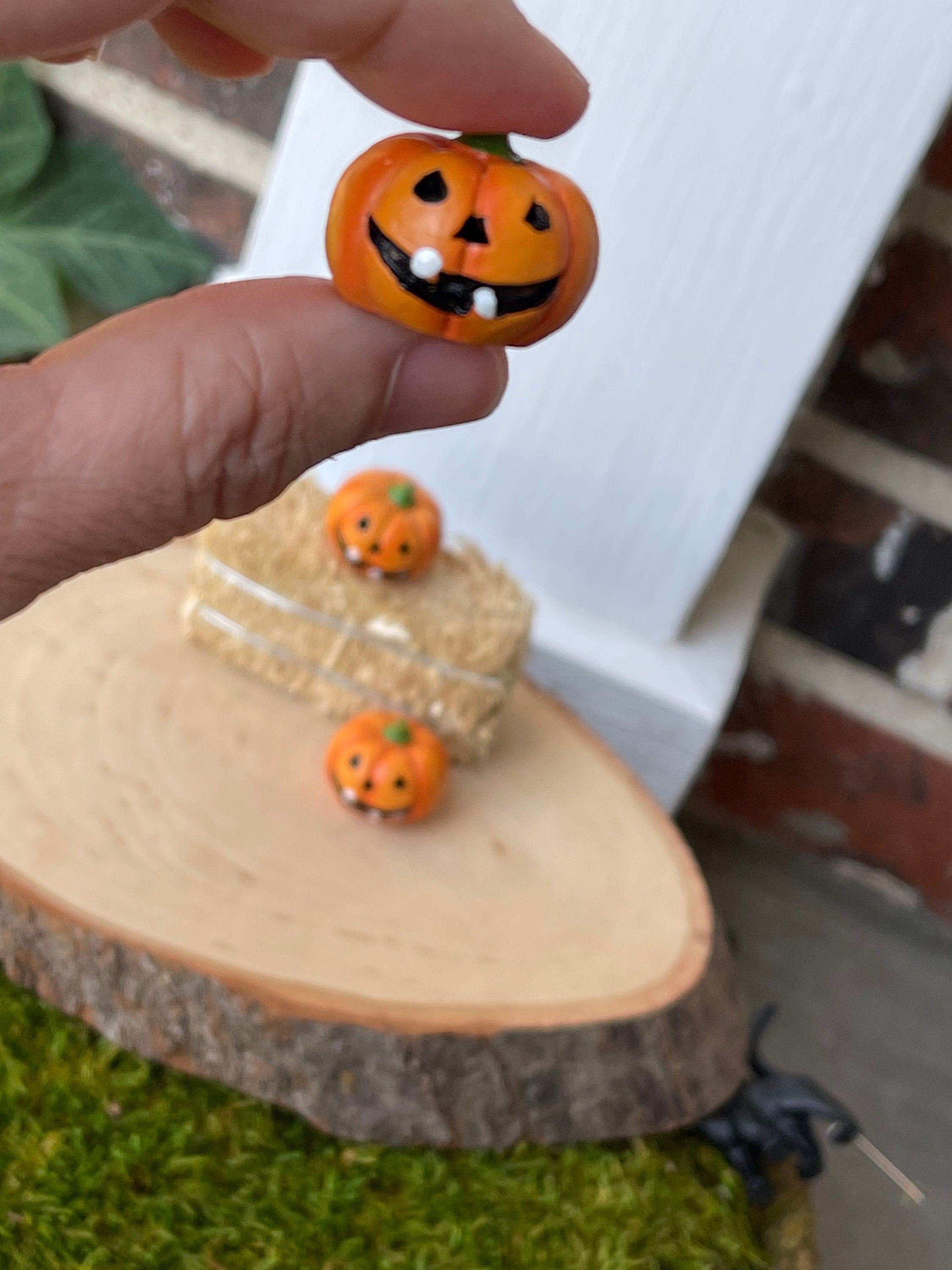 Miniature Jack O Lantern Miniature Hay Bale jackolantern Etsy