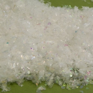 Fake Snow Flakes iridescent artificial decorative snow for fairy gardens, Christmas village winter scenes dollhouse accessories accessory