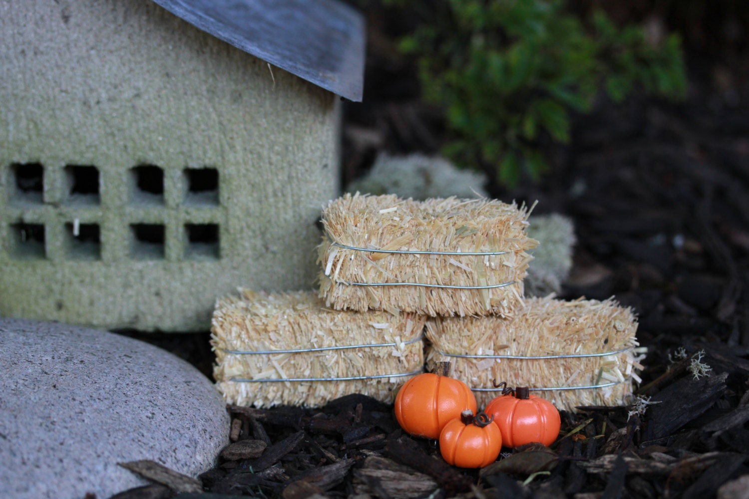 Mini Hay Bale Tiered Tray Straw Fairy Garden Dollhouse Accessory Fall  Halloween Craft Supply Accessories Fall Wedding DIY 