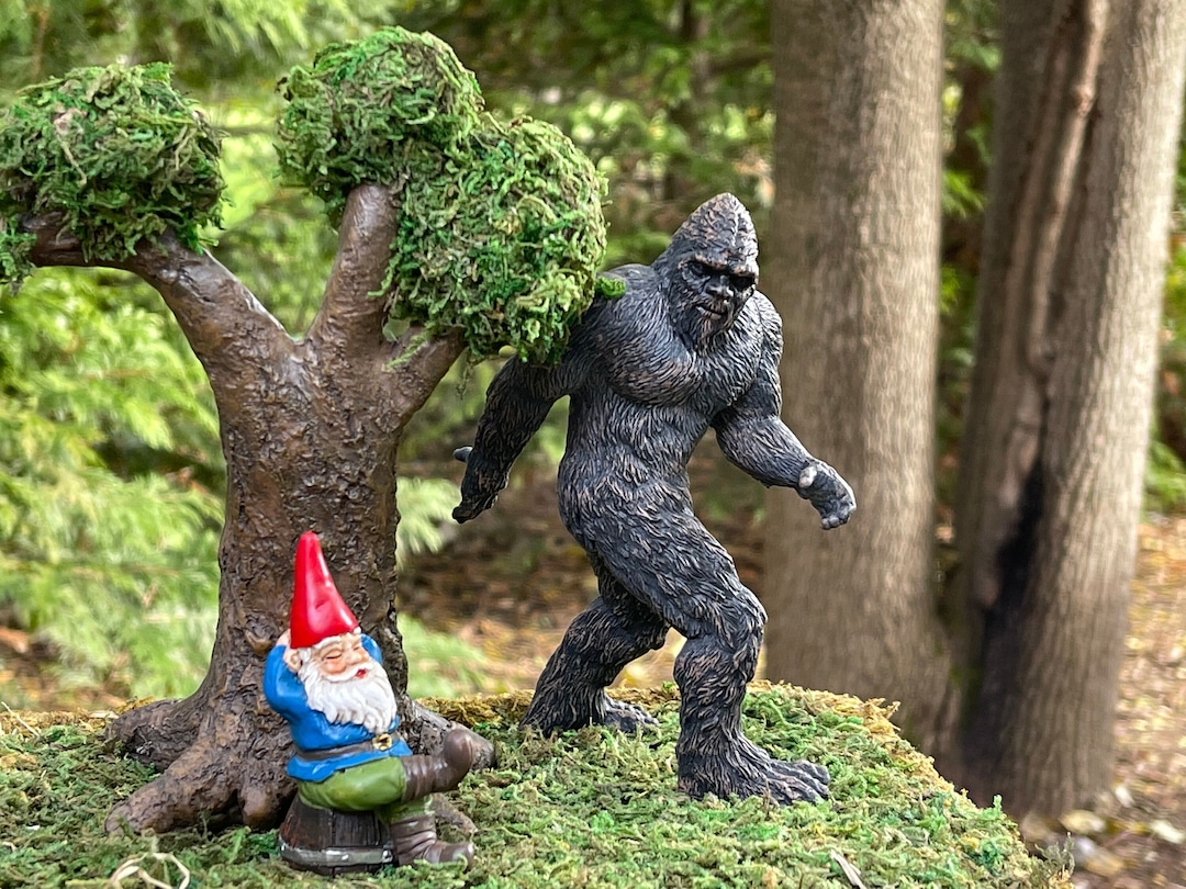 5 Tall Miniature Bigfoot Figurine, Mini Garden Gnome, Sasquatch Figurine Cake Topper, Diorama