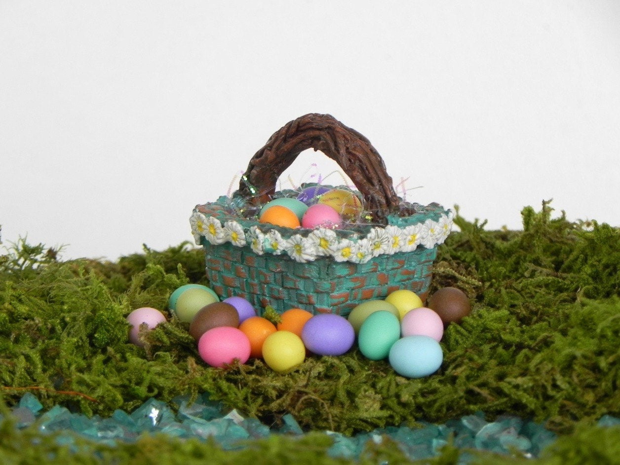 Fairy Garden Easter Basket miniature garden accessory fairy Etsy