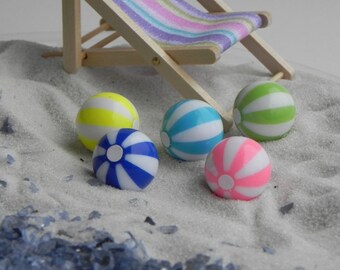 Miniature Beach Ball, Fairy Garden Miniatures, Beach Scene, Cake