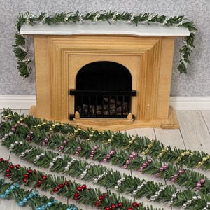 Miniature Christmas Garland, Artificial Pine Wired Roping With Assorted ...